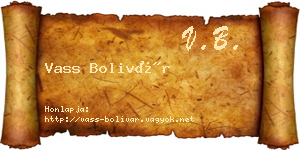 Vass Bolivár névjegykártya